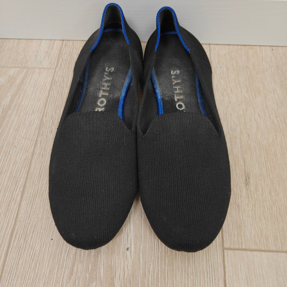 Rothy's Womens The Loafer 8 Black Knit Round Toe Sustainable Quiet Luxury - Picture 3 of 9